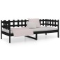 vidaXL Sofá cama de madera maciza de pino negro 80x200 cm vidaXL Sofá cama de madera maciza de pino negro 80x200 cm