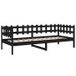 vidaXL Sofá cama de madera maciza de pino negro 80x200 cm vidaXL Sofá cama de madera maciza de pino negro 80x200 cm