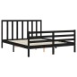 vidaXL Estructura de cama con cabecero madera maciza negro 160x200 cm vidaXL Estructura de cama con cabecero madera maciza negro 160x200 cm