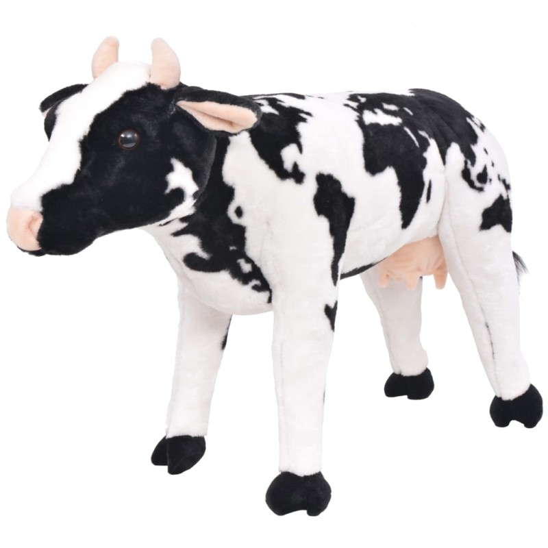 vidaXL Vaca de peluche de pie negra y blanca XXL vidaXL Vaca de peluche de pie negra y blanca XXL
