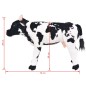 vidaXL Vaca de peluche de pie negra y blanca XXL vidaXL Vaca de peluche de pie negra y blanca XXL