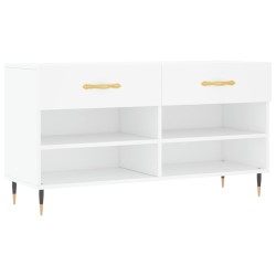 vidaXL Banco zapatero madera de ingeniería blanco 102x35x55 cm