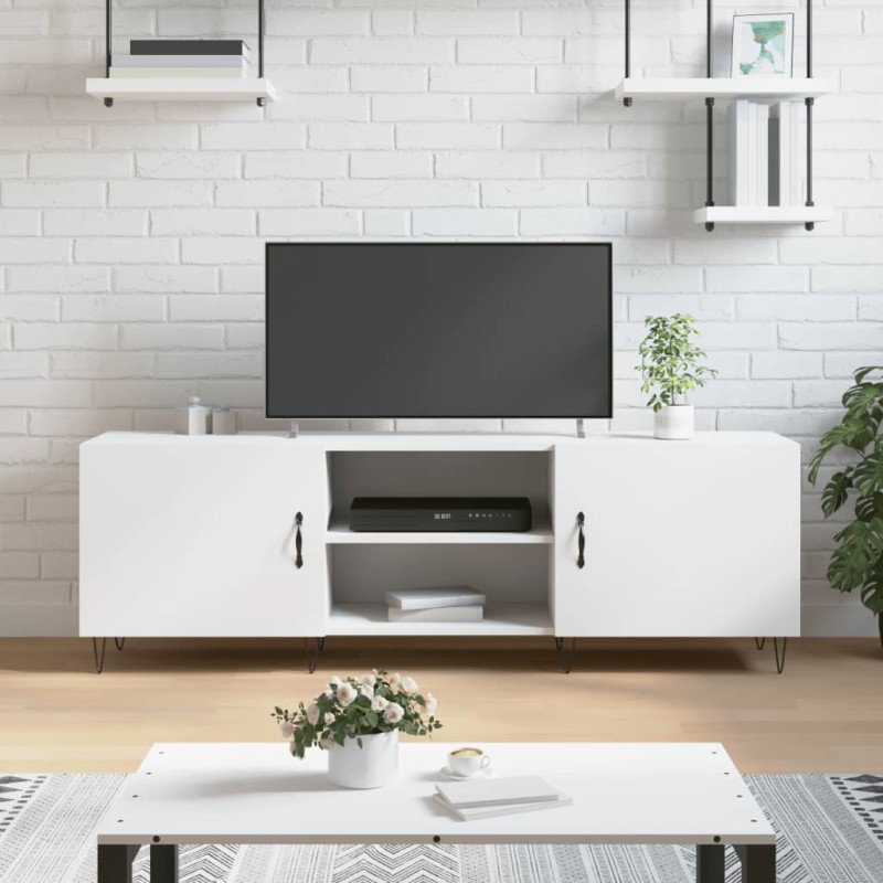 vidaXL Mueble para TV madera de ingeniería blanco 150x30x50 cm