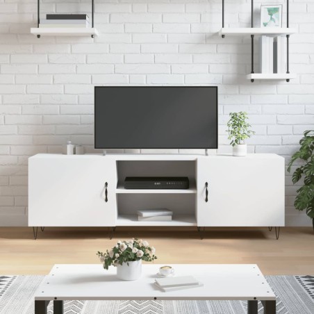 vidaXL Mueble para TV madera de ingeniería blanco 150x30x50 cm