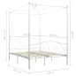 vidaXL Estructura de cama con dosel metal blanco 120x200 cm vidaXL Estructura de cama con dosel metal blanco 120x200 cm