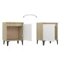 vidaXL Mesitas de noche patas metal roble Sonoma y blanco 40x30x50 cm vidaXL Mesitas de noche patas metal roble Sonoma y blanco 40x30x50 cm
