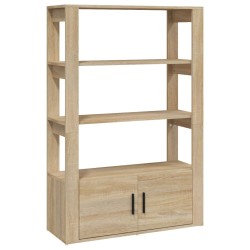 vidaXL Aparador madera contrachapada color roble Sonoma 80x30x119,5 cm