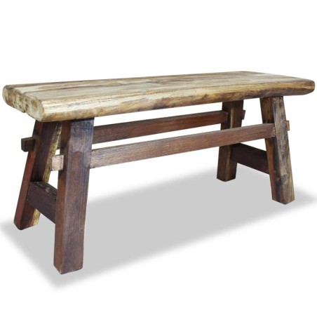 vidaXL Banco de madera maciza reciclada 100x28x43 cm