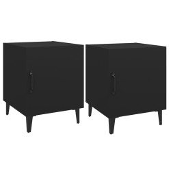 vidaXL Mesitas de noche 2 unidades madera contrachapada negra
