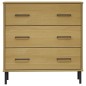 vidaXL Aparador con 3 cajones OSLO madera maciza marrón 77x40x79,5 cm vidaXL Aparador con 3 cajones OSLO madera maciza marrón 77x40x79,5 cm