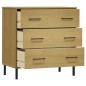 vidaXL Aparador con 3 cajones OSLO madera maciza marrón 77x40x79,5 cm vidaXL Aparador con 3 cajones OSLO madera maciza marrón 77x40x79,5 cm