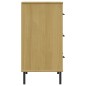 vidaXL Aparador con 3 cajones OSLO madera maciza marrón 77x40x79,5 cm vidaXL Aparador con 3 cajones OSLO madera maciza marrón 77x40x79,5 cm