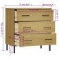 vidaXL Aparador con 3 cajones OSLO madera maciza marrón 77x40x79,5 cm vidaXL Aparador con 3 cajones OSLO madera maciza marrón 77x40x79,5 cm