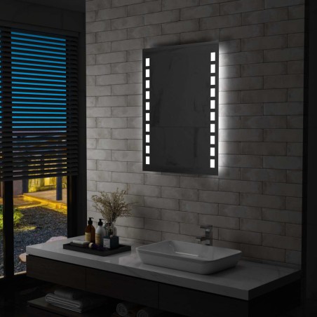 vidaXL Espejo de pared de baño con LED 60x80 cm