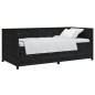 vidaXL Sofá cama de madera maciza de pino negro 100x200 cm