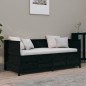 vidaXL Sofá cama de madera maciza de pino negro 100x200 cm