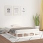 vidaXL Estructura cama doble pequeña madera maciza blanca 120x190 cm
