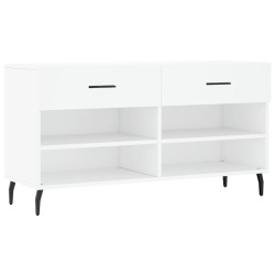 vidaXL Banco zapatero madera de ingeniería blanco 102x35x55 cm