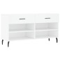 vidaXL Banco zapatero madera de ingeniería blanco 102x35x55 cm vidaXL Banco zapatero madera de ingeniería blanco 102x35x55 cm