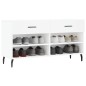 vidaXL Banco zapatero madera de ingeniería blanco 102x35x55 cm vidaXL Banco zapatero madera de ingeniería blanco 102x35x55 cm