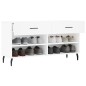 vidaXL Banco zapatero madera de ingeniería blanco 102x35x55 cm vidaXL Banco zapatero madera de ingeniería blanco 102x35x55 cm