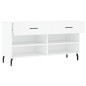 vidaXL Banco zapatero madera de ingeniería blanco 102x35x55 cm vidaXL Banco zapatero madera de ingeniería blanco 102x35x55 cm