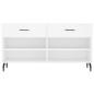 vidaXL Banco zapatero madera de ingeniería blanco 102x35x55 cm vidaXL Banco zapatero madera de ingeniería blanco 102x35x55 cm