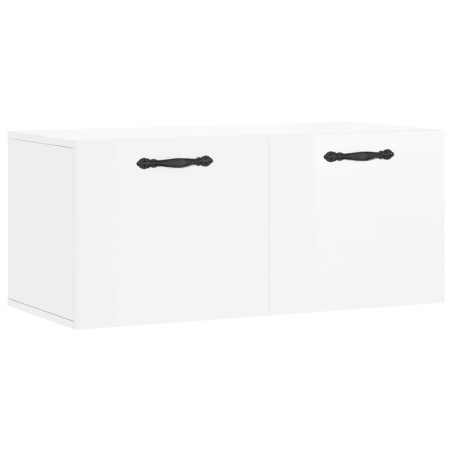 vidaXL Armario de pared madera ingeniería blanco brillo 80x36,5x35 cm