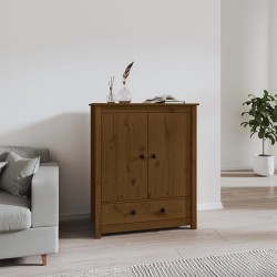 vidaXL Aparador alto madera maciza de pino marrón miel 83x41,5x100 cm
