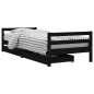 vidaXL Estructura de cama niños con cajones madera pino negro 90x200cm vidaXL Estructura de cama niños con cajones madera pino negro 90x200cm