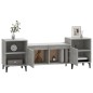 vidaXL Mueble para TV madera contrachapada gris hormigón 160x35x55 cm