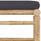 vidaXL Set de muebles de jardín 5 piezas bambú con cojines gris oscuro
