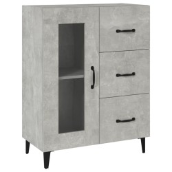 vidaXL Aparador de madera de ingeniería gris hormigón 69,5x34x90 cm