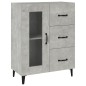 vidaXL Aparador de madera de ingeniería gris hormigón 69,5x34x90 cm