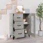 vidaXL Aparador de madera de ingeniería gris hormigón 69,5x34x90 cm