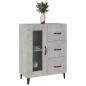 vidaXL Aparador de madera de ingeniería gris hormigón 69,5x34x90 cm