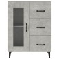 vidaXL Aparador de madera de ingeniería gris hormigón 69,5x34x90 cm