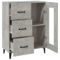 vidaXL Aparador de madera de ingeniería gris hormigón 69,5x34x90 cm