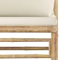 vidaXL Set de muebles de jardín 6 piezas bambú y cojines blanco crema