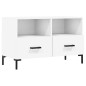 vidaXL Mueble para TV madera contrachapada blanco 80x36x50 cm vidaXL Mueble para TV madera contrachapada blanco 80x36x50 cm