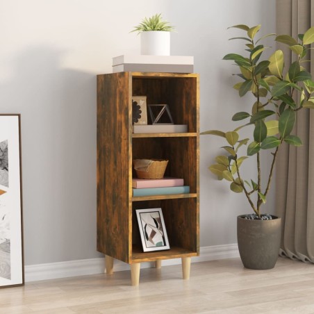 vidaXL Aparador madera contrachapada roble ahumado 34,5x32,5x90 cm
