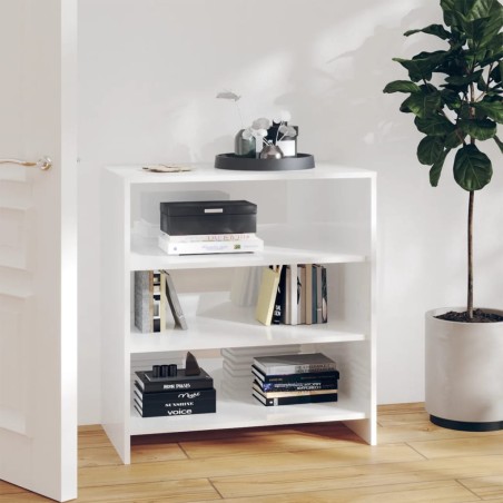 vidaXL Aparador de madera contrachapada blanco brillante 70x40,5x75 cm