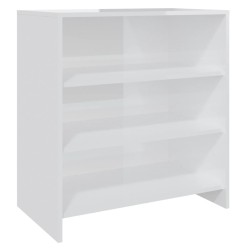 vidaXL Aparador de madera contrachapada blanco brillante 70x40,5x75 cm