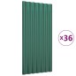 vidaXL Paneles de tejado 36 unidades acero recubierto verde 80x36 cm vidaXL Paneles de tejado 36 unidades acero recubierto verde 80x36 cm