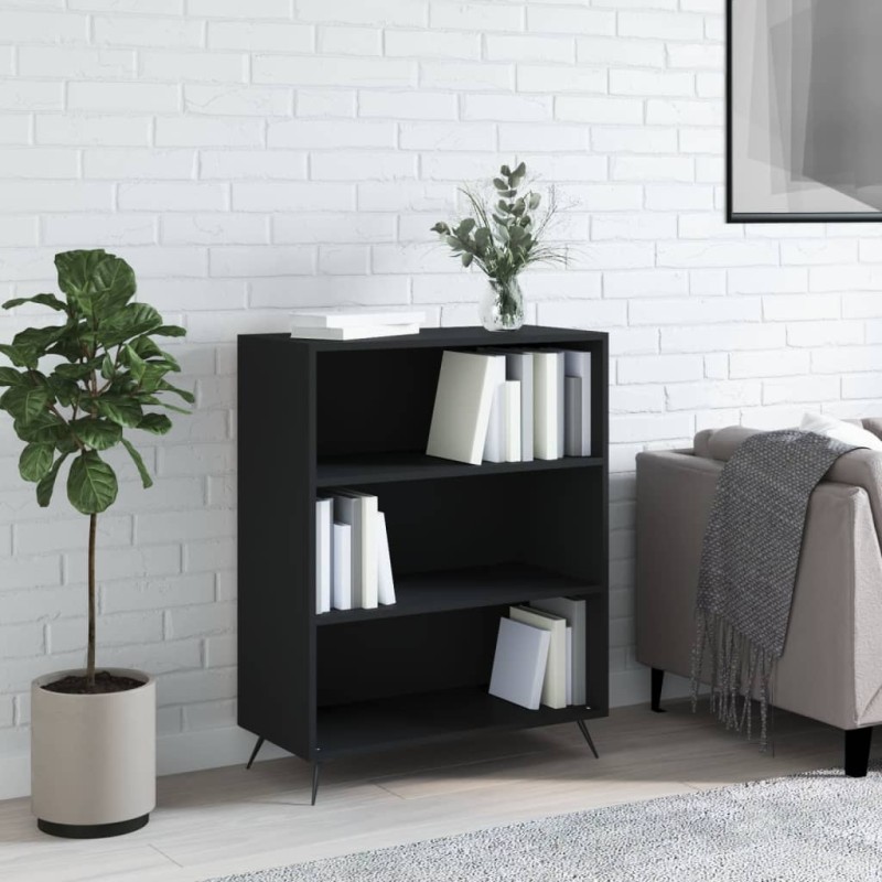 vidaXL Estantería madera de ingeniería negro 69,5x32,5x90 cm vidaXL Estantería madera de ingeniería negro 69,5x32,5x90 cm