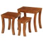 vidaXL Mesas apilables 3 pzas madera maciza acacia marrón 50x35x50 cm vidaXL Mesas apilables 3 pzas madera maciza acacia marrón 50x35x50 cm