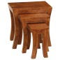 vidaXL Mesas apilables 3 pzas madera maciza acacia marrón 50x35x50 cm vidaXL Mesas apilables 3 pzas madera maciza acacia marrón 50x35x50 cm