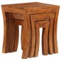 vidaXL Mesas apilables 3 pzas madera maciza acacia marrón 50x35x50 cm vidaXL Mesas apilables 3 pzas madera maciza acacia marrón 50x35x50 cm