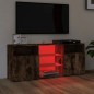 vidaXL Mueble de TV con luces LED roble ahumado 120x30x50 cm vidaXL Mueble de TV con luces LED roble ahumado 120x30x50 cm