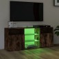 vidaXL Mueble de TV con luces LED roble ahumado 120x30x50 cm vidaXL Mueble de TV con luces LED roble ahumado 120x30x50 cm